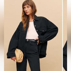 Reformation Oversized Black Jean Jacket